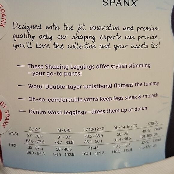 NEW 1X SPANX DENIM WASH WHITE SLIMMING CLASSIC SEAMLESS LEGGINGS NWT - Picture 6 of 7